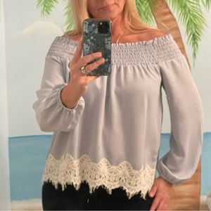 About a Girl Blouse with Lace trim